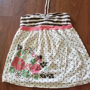 Strapless Floral Polka Dot Shirt